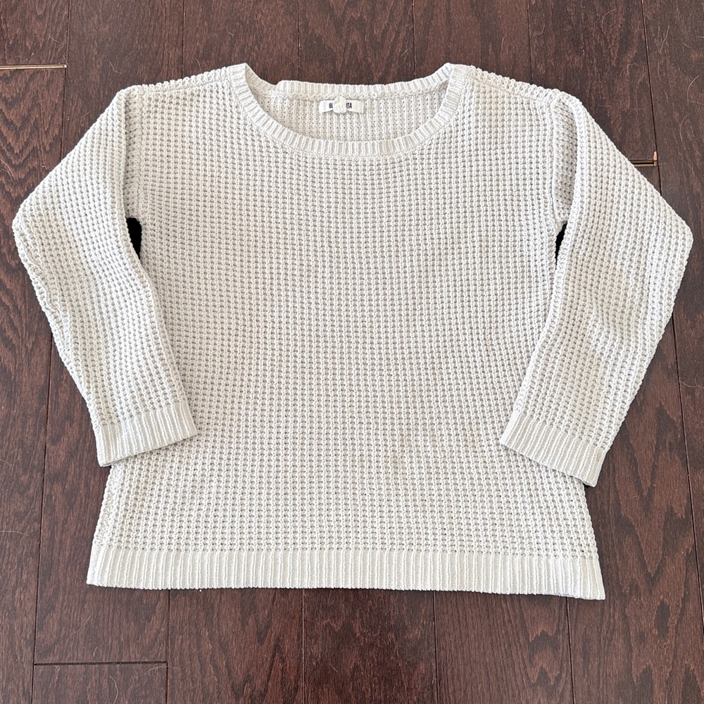 BB Dakota Light Gray Crew Neck Sweater